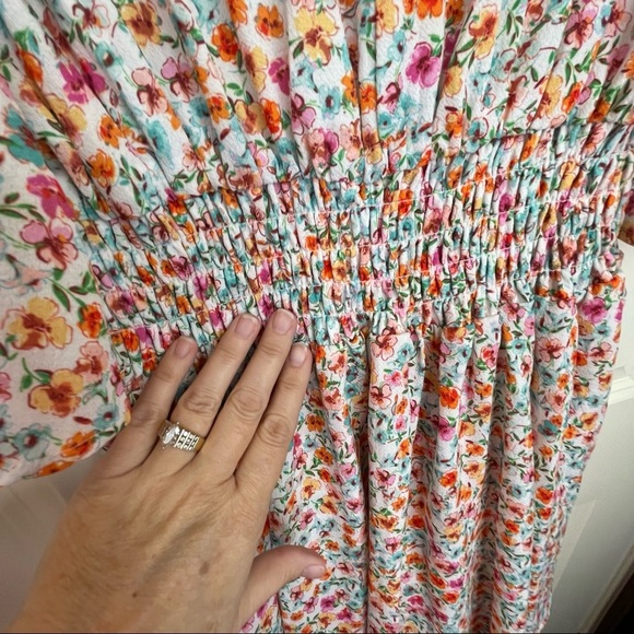 NEW FOURTEENTH PLACE Floral Tiered High-Low Maxi Dress XS - Picture 8 of 17